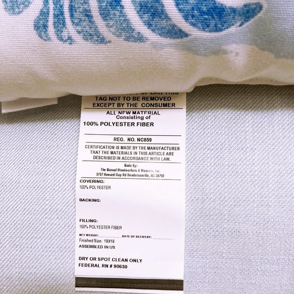 MWW, 18” x 18” Blue and White Beach Theme Throw Pillow “Take Me To The Beach” - Picture 2 of 3